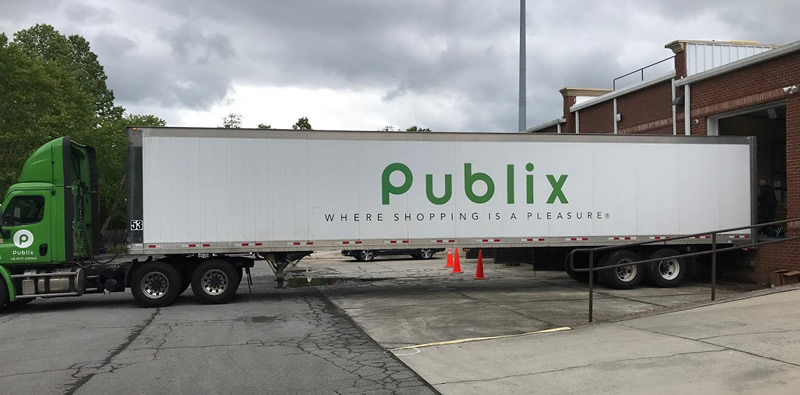 Publix truck donating